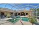 Inviting screened-in pool area with a spa and lush landscaping, creating a relaxing outdoor oasis at 7303 Westminster Ct, University Park, FL 34201