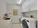 Laundry room features a sink, cabinetry, countertop space, and washer/dryer at 3301 River Woods Dr, Parrish, FL 34219