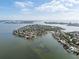 Panoramic aerial view of Bird Key, a luxury waterfront community surrounded by the bay and city views at 355 W Royal Flamingo Dr, Sarasota, FL 34236