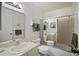 Clean bathroom with a shower-tub combo, modern vanity, and a well-lit mirror at 3863 59Th W Ave # 4189, Bradenton, FL 34210