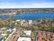 Expansive aerial view showcasing the home's proximity to the waterfront and surrounding neighborhoods at 6640 Peacock Rd, Sarasota, FL 34242