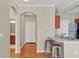 Inviting kitchen features a breakfast bar, stainless steel sink, and hardwood floors at 210 3Rd W St # 8204, Bradenton, FL 34205