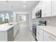 Modern kitchen featuring stainless steel appliances and bright, white cabinets at 2157 Snug St, North Port, FL 34286