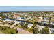 Aerial view of a waterfront community with canals and single-Gathering homes at 4721 Mount Vernon Dr, Bradenton, FL 34210
