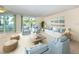 Cozy living room with stylish furniture and a view of the pool at 4822 Ocean Blvd # 2D, Sarasota, FL 34242