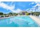 Community pool with a view of the clubhouse and surrounding landscape, perfect for leisurely swims and socializing at 8755 Olde Hickory Ave # 7204, Sarasota, FL 34238