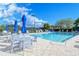 Inviting community pool offers a refreshing escape with comfortable lounge chairs and umbrellas for sunbathing and relaxation at 8755 Olde Hickory Ave # 7204, Sarasota, FL 34238
