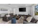 Cozy living room with modern decor, comfortable seating, and a large TV at 23 Ocean Dr, Punta Gorda, FL 33950