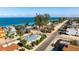 Stunning aerial view of a charming beach neighborhood with direct beach access and a beautiful, serene beachfront at 912 N Shore Dr, Anna Maria, FL 34216