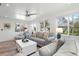 Inviting living room with large windows offering scenic views of the outdoors and comfortable sofas at 912 N Shore Dr, Anna Maria, FL 34216