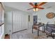 Functional home office with a large closet, a ceiling fan, and a convenient layout for productivity at 201 San Lorenzo Ct, Bradenton, FL 34208