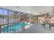 A screened-in pool featuring a refreshing in-ground pool and outdoor seating at 710 Birdsong Ln, Sarasota, FL 34242