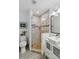 Modern bathroom with walk-in shower, sleek fixtures, and stylish vanity at 1367 21St St, Sarasota, FL 34234