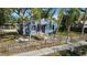 Charming blue home with a red door, quaint picket fence and tropical landscaping at 1367 21St St, Sarasota, FL 34234