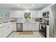 Modern kitchen featuring white cabinetry, stainless steel appliances, and a window over the sink at 1367 21St St, Sarasota, FL 34234