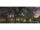 Charming home exterior featuring mature trees and lush landscaping at dusk at 14730 1St E Ave, Bradenton, FL 34212