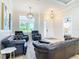 Inviting living area with recessed lighting, window, and comfortable leather furnishings at 2186 Yalta Ter, North Port, FL 34286