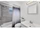 Clean bathroom with tub/shower combination and modern vanity at 4608 Park Acres Dr, Bradenton, FL 34207