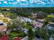 Aerial view of a residential neighborhood featuring lush trees and well-maintained homes at 6145 Bonaventure Ct, Sarasota, FL 34243