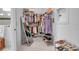 Walk-in closet with ample storage, including hanging racks, shelves for shoes and accessories, and a full length mirror at 8541 Coastal Palms Gln, Parrish, FL 34219