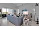 Bright living room with comfortable seating, stylish furniture, and an open patio view at 8541 Coastal Palms Gln, Parrish, FL 34219