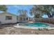 Backyard with a refreshing private pool and a fenced yard, creating an ideal outdoor retreat at 3365 7Th St, Sarasota, FL 34237
