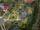 Overhead view of a property with a backyard pool, surrounded by trees and lawns at 3783 Beneva Oaks Blvd, Sarasota, FL 34238