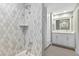 Elegant bathroom with marble shower and double sinks at 3783 Beneva Oaks Blvd, Sarasota, FL 34238