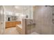 Contemporary bathroom with a glass-enclosed shower, a soaking tub, and sleek, modern fixtures at 6512 Midnight Pass Rd # 206, Sarasota, FL 34242