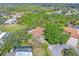 Aerial view of the property with mature landscaping, and a peek of the pool at 3970 Country View Dr, Sarasota, FL 34233