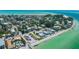 Aerial view of the property in a beach community near the ocean at 870 N Shore Dr, Anna Maria, FL 34216