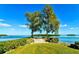 Benches and seating area surrounded by mature trees and views of the ocean at 4234 Gulf Of Mexico Dr # E2, Longboat Key, FL 34228