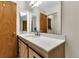 Updated bathroom with quartz countertop and barn door at 745 Columbia St, Port Charlotte, FL 33948