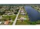 Aerial view of single-story home with private pool and canal access at 2484 Broad Ranch Dr, Port Charlotte, FL 33948