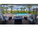 Enclosed pool and spa with golf course views at 25133 Longmeadow Dr, Punta Gorda, FL 33955