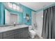 Clean bathroom, featuring a gray vanity and shower/tub combo at 3332 Grand Vista Ct # 101, Port Charlotte, FL 33953