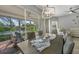 Bright dining room with lake view, large table, and access to patio at 3332 Grand Vista Ct # 101, Port Charlotte, FL 33953