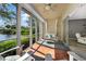 Spacious screened porch with lake view and comfortable seating at 3332 Grand Vista Ct # 101, Port Charlotte, FL 33953