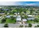 A high angle view of a charming residential neighborhood with lush vegetation and clear, blue skies at 611 W Olympia Ave, Punta Gorda, FL 33950