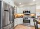 Modern kitchen with stainless steel appliances and tile flooring at 116 Dolly St, Punta Gorda, FL 33950
