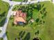 An aerial shot of a home with a large backyard and pool at 24087 Santa Inez Rd, Punta Gorda, FL 33955