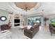 Spacious living room with high ceilings and fireplace at 24087 Santa Inez Rd, Punta Gorda, FL 33955