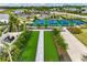 Aerial view of community bocce ball courts at 16390 Bridle Ridge St, Port Charlotte, FL 33953