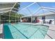 Inviting screened-in pool area with ample seating and patio space for outdoor entertaining at 635 Erroll St, Port Charlotte, FL 33952