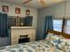 Bedroom with built-in desk and coastal bedding at 5524 Holiday Park Blvd, North Port, FL 34287