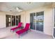 Covered patio with sliding doors, access to pool and living area at 2970 Royal Palm Dr, North Port, FL 34288