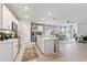 Modern kitchen with white cabinets, stainless steel appliances, and kitchen island at 5096 Schubert Trl, North Port, FL 34287