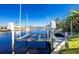 Private boat lift and dock on a calm canal at 435 La Sila Ct, Punta Gorda, FL 33950