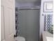 Bathroom with shower stall and updated vanity at 6603 Hauli Ct, North Port, FL 34287
