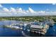 Aerial view of waterfront property with restaurant and marina at 1345 Mediterranean Dr # A203, Punta Gorda, FL 33950